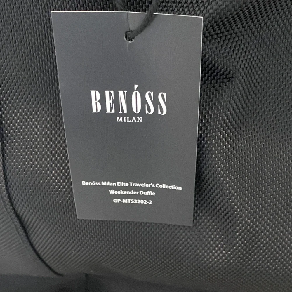 Benoss Milan Black Elite Traveler’s Collection Weekender Duffel Bag for Men